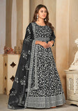 Festive Black Embroidered Net Kurta Set Online Shopping