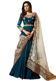 Festive Turquoise Zari Embroidered Banglory Georgette Anarkali Set Online Shopping