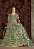 Festive Light Green Embroidered Net Anarkali Set Online Shopping