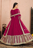 Festive Pink Embroidered Net Anarkali Kurta Set Online Shopping