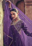 Festive Purple Embroidered Georgette Anarkali Set Online Shopping