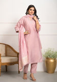 Festive Peach Embroidered Viscose Chanderi Kurta Set Online Shopping