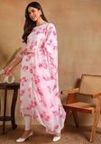 Festive Pink Solid Georgette Anarkali Kurta With Dupatta Online Shopping