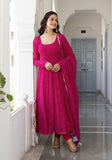 Festive Pink Printed Georgette Anarkali Set Online Shopping