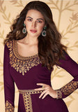 Festive Purple Zari Embroidered Georgette Anarkali Set Online Shopping