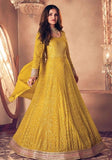 Festive Yellow Embroidered Georgette Anarkali Set Online Shopping