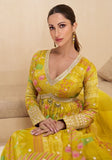 Festive Yellow Printed Georgette Anarkali Set Online Shopping