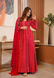 Festive Red Printed Georgette Anarkali Set Online Shopping