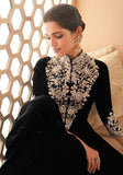 Festive Black Embroidered Georgette Anarkali Set Online Shopping