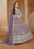 Festive Lavender Embroidered Net Anarkali Kurta Set Online Shopping