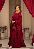 Festive Maroon Thread Sequin Embroidered Cotton Anarkali Set Online Shopping