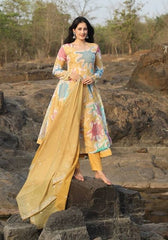 Festive Multicolor Digital Print Organza Anarkali Set Online Shopping