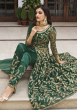 Festive Green Embroidered Net Anarkali Set Online Shopping