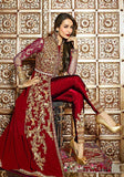 Festive Maroon Zari Sequin Embroidered Georgette Kurta Set Online Shopping