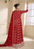 Festive Red Sequin Embroidered Georgette Anarkali Set Online Shopping