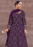 Festive Purple Sequin Embroidered Georgette Anarkali Set Online Shopping