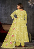 Festive Yellow Embroidered Net Kurta Set Online Shopping