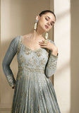 Festive Grey Embroidered Viscose Anarkali Kurta Set Online Shopping