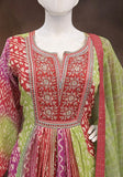 Festive Multicolor Embroidered Muslin Anarkali Set Online Shopping