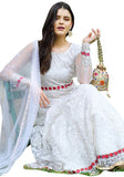 Festive Cream Embroidered Net Anarkali Set Online Shopping