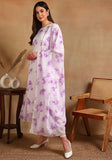 Festive Purple Solid Georgette Anarkali Kurta With Dupatta Online Shopping