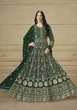 Festive Green Embroidered Georgette Kurta Set Online Shopping