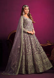 Festive Lavender Embroidered Net Anarkali Kurta Set Online Shopping