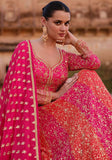 Festive Pink And Orange Sequin Embroidered Georgette Kurta With Dupatta Online Shopping