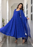 Festive Blue Printed Georgette Anarkali Set Online Shopping