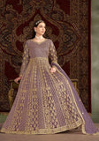 Festive Lilac Embroidered Net Anarkali Set Online Shopping