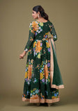 Festive Green Embroidered Georgette Kurta Set Online Shopping