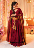 Festive Maroon Embroidered Silk Anarkali Set Online Shopping