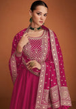 Festive Pink Embroidered Silk Anarkali Kurta Set Online Shopping