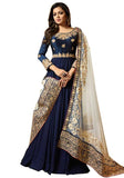 Festive Blue Zari Embroidered Banglory Georgette Anarkali Set Online Shopping