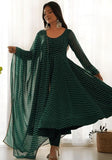 Festive Green Printed Georgette Anarkali Set Online Shopping