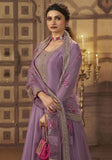 Festive Purple Thread Embroidered Silk Anarkali Set Online Shopping