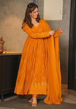 Festive Yellow Embroidered Georgette Anarkali Set Online Shopping