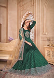 Festive Green Embroidered Silk Anarkali Kurta Set Online Shopping