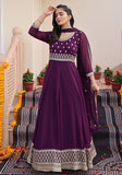 Festive Purple Sequin Embroidered Georgette Anarkali Set Online Shopping