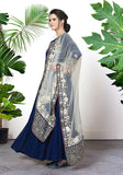 Festive Blue Zari Embroidered Georgette Anarkali Set Online Shopping