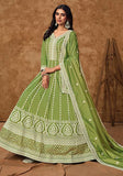 Festive Green Zari Work Silk Kurta set Online Shopping