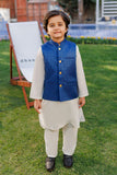 SS26DK-0225 - BLUE  -  KURTA ,PAJAMA WAIST COAT - 3PCS Dhanak Brand Original Fabrics