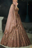 Dolly J Blush peach bridal lehenga set Online Shopping