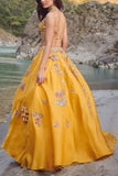 Dolly J Yellow embroidered lehenga set Online Shopping