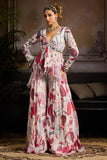 DiyaRajvvir White and pink leaf printed kurta sharara set Online Shopping