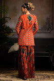 DiyaRajvvir Rust leaf printed jacket and gharara set Online Shopping