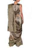 Dev R Nil Antique gold embroidered sari set Online Shopping