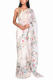 Dev R Nil Off white embroidered sari set Online Shopping