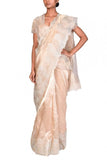 Dev R Nil Pale gold tissue sari set Online Shopping