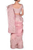 Dev R Nil Pink embroidered tissue sari set Online Shopping